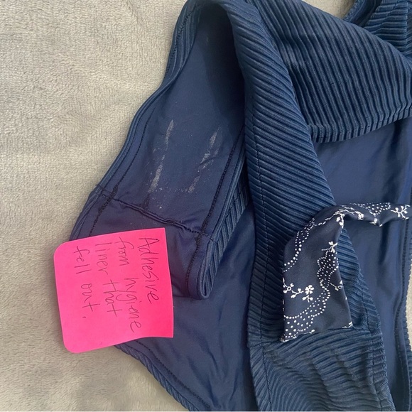 New! Frankie’s Bikinis Thea Ribbed One-piece Swimsuit navy blue 24128 - Picture 7 of 11